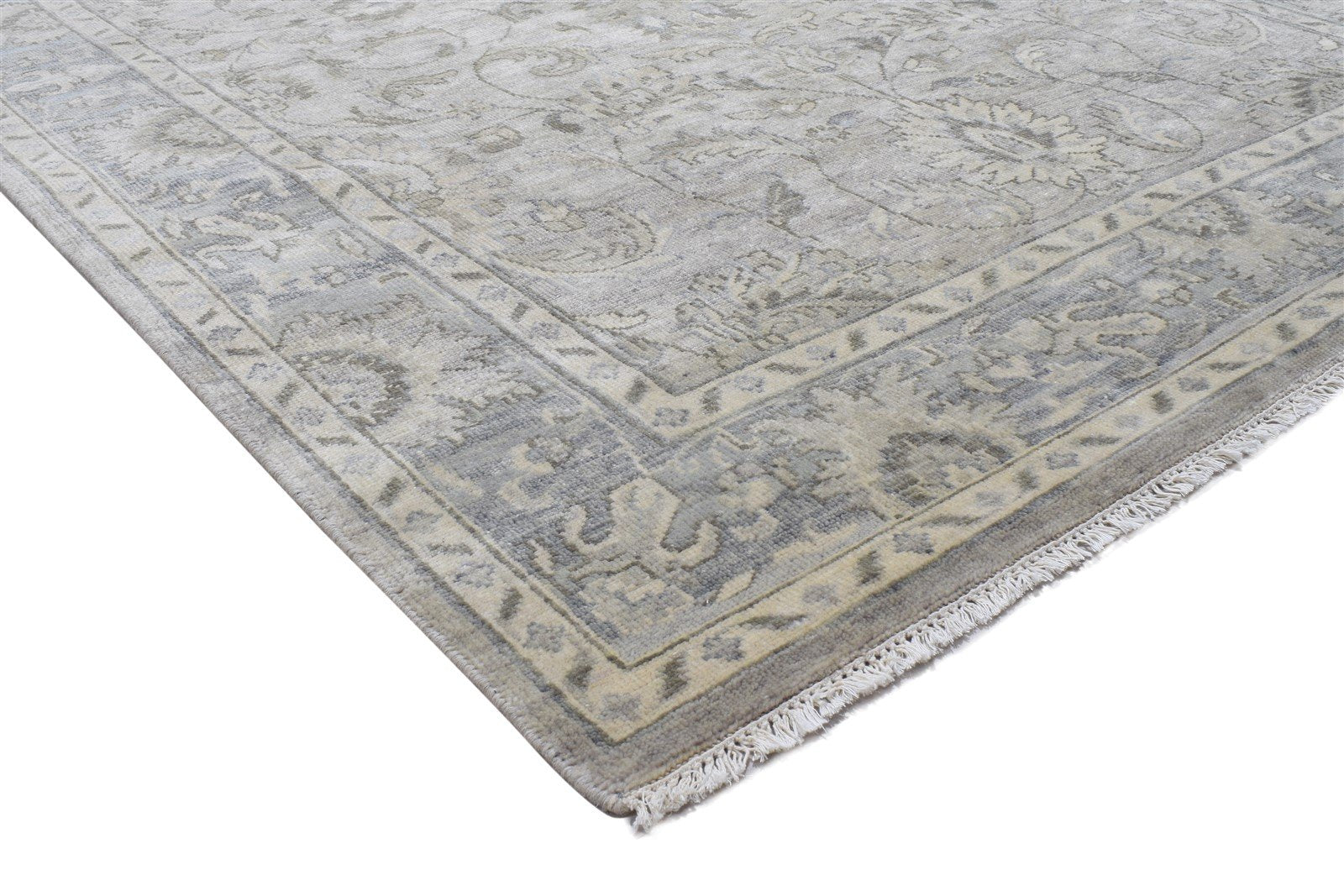 6' X 9' Rug Wool Grey Persian Hand Knotted Kashan Oriental Room Size Carpet 