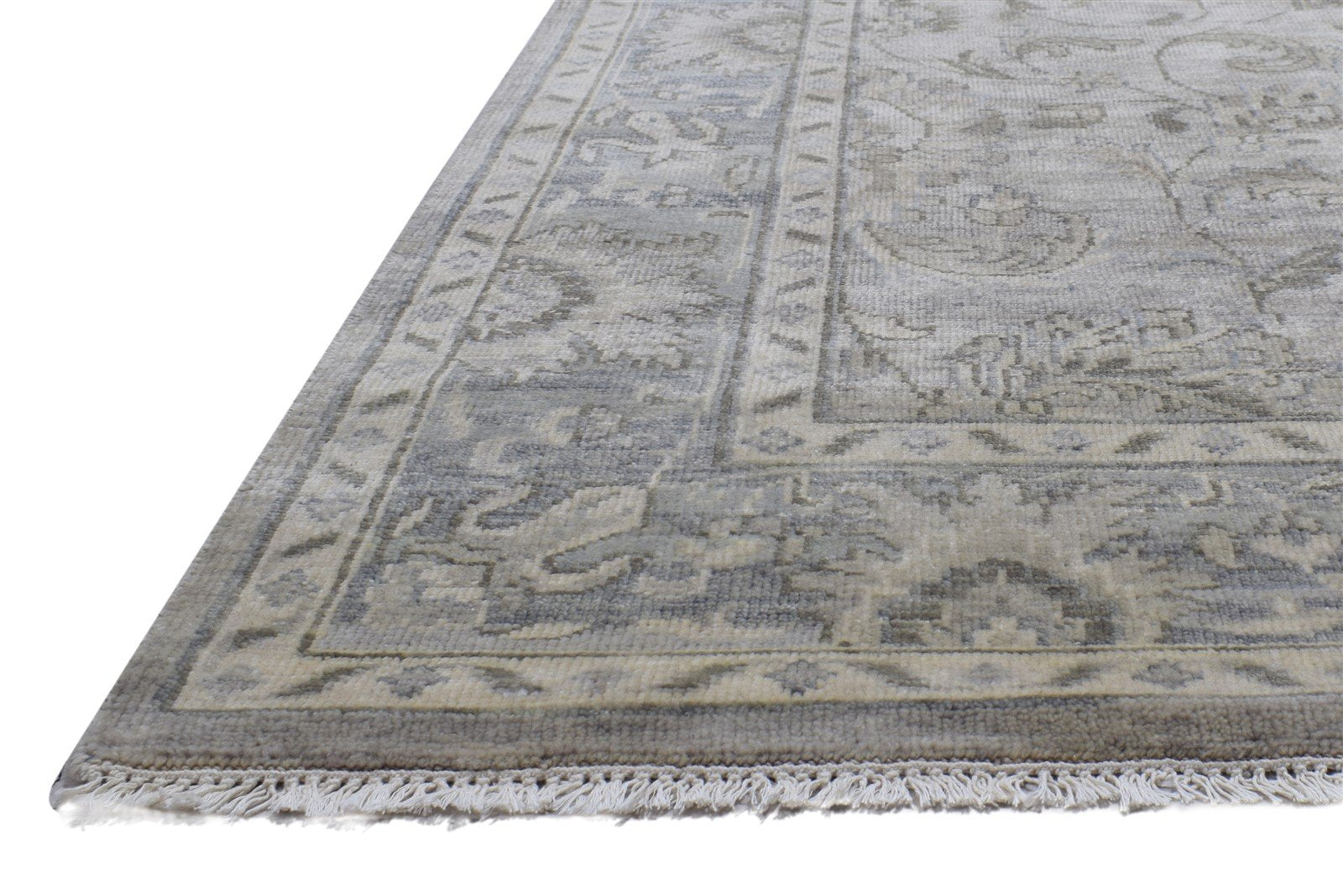 6' X 9' Rug Wool Grey Persian Hand Knotted Kashan Oriental Room Size Carpet 