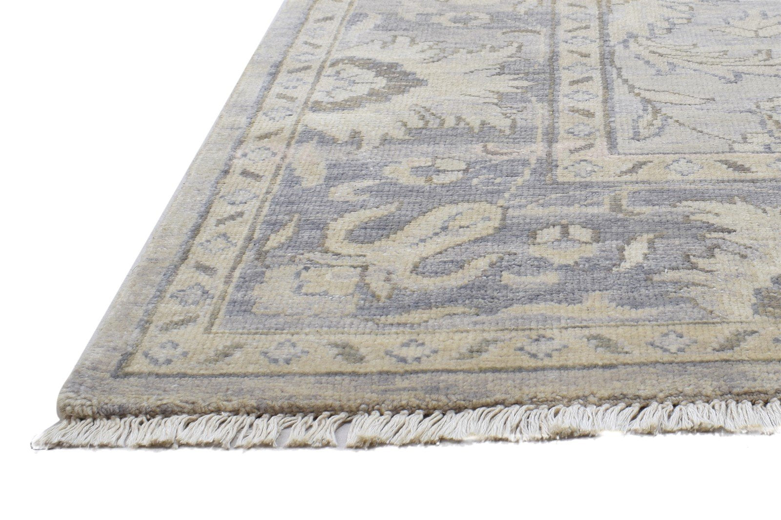 Hand Knotted Grey Wool Rug 8' X 10' Persian Oushak Oriental Large Carpet 