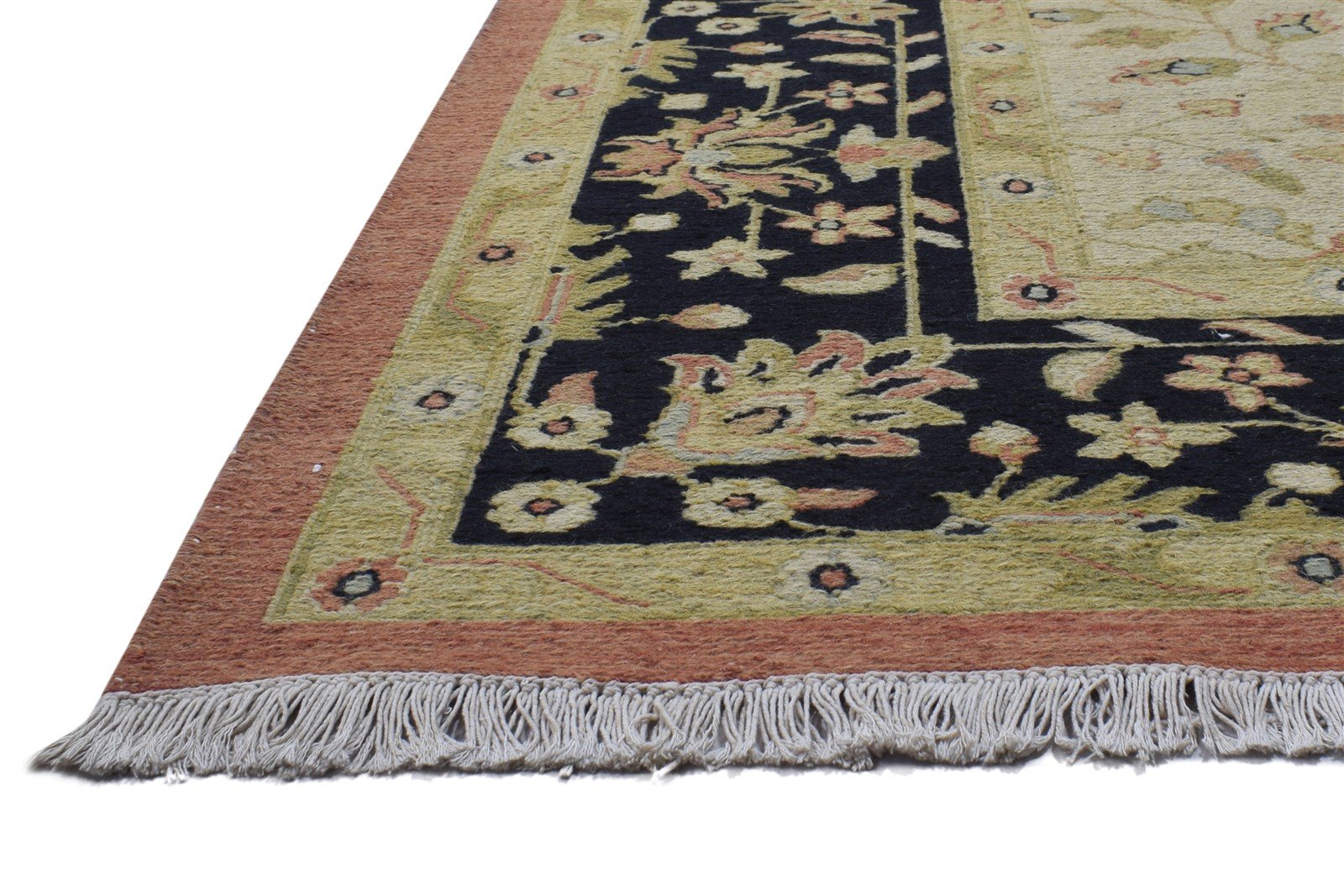 Beige Wool Rug 9' X 11' Persian Hand Knotted Kashan Oriental Large Carpet 