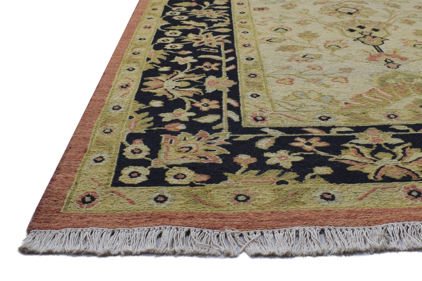 Wool Beige Rug 8' X 10' Persian Hand Knotted Kashan Oriental Large Carpet 