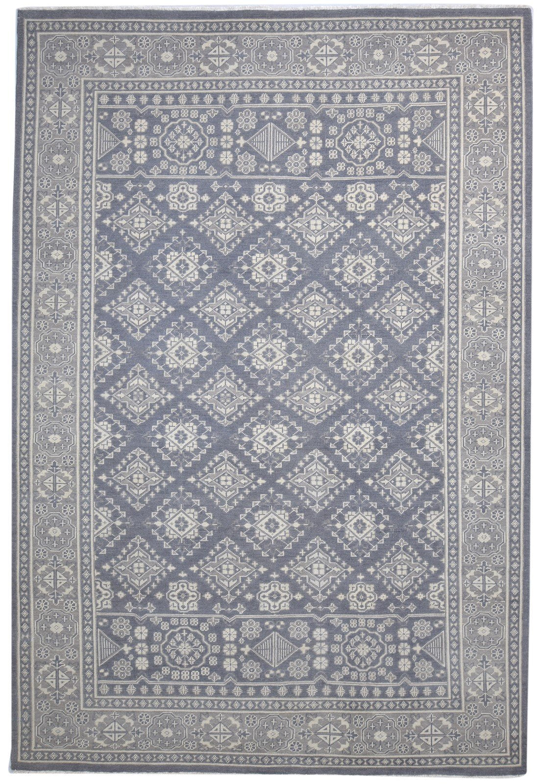 Grey Wool Rug 9' X 13' Persian Hand Knotted Kazak Oriental Large Carpet 