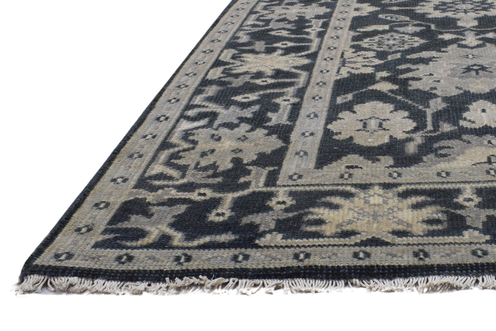 Charcoal Wool Rug 5' X 7' Persian Hand Knotted Oushak Oriental Room Size Carpet 