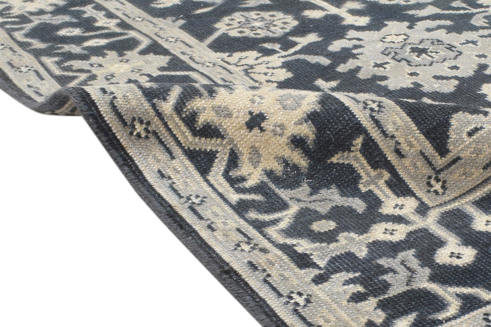 Hand Knotted Charcoal Wool Rug 6' X 9' Persian Oushak Oriental Room Size Carpet 