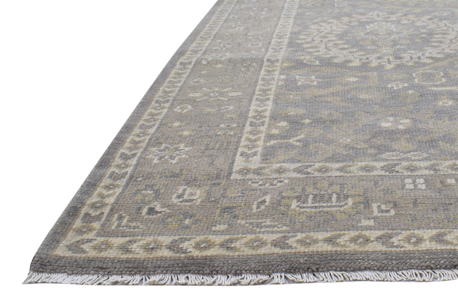 Wool Grey Rug 6' X 8' Persian Hand Knotted Oushak Oriental Room Size Carpet 