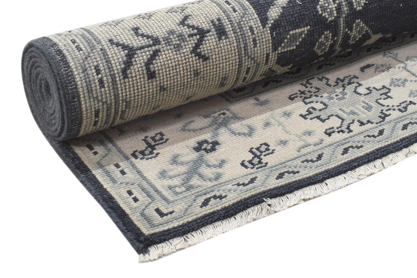 Wool Charcoal Rug 6X9 Persian Hand Knotted Sarouk-Indian Oriental Room Size  Area Rug 