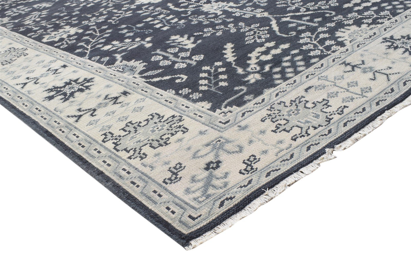 Wool Charcoal Rug 6X9 Persian Hand Knotted Sarouk-Indian Oriental Room Size  Area Rug 
