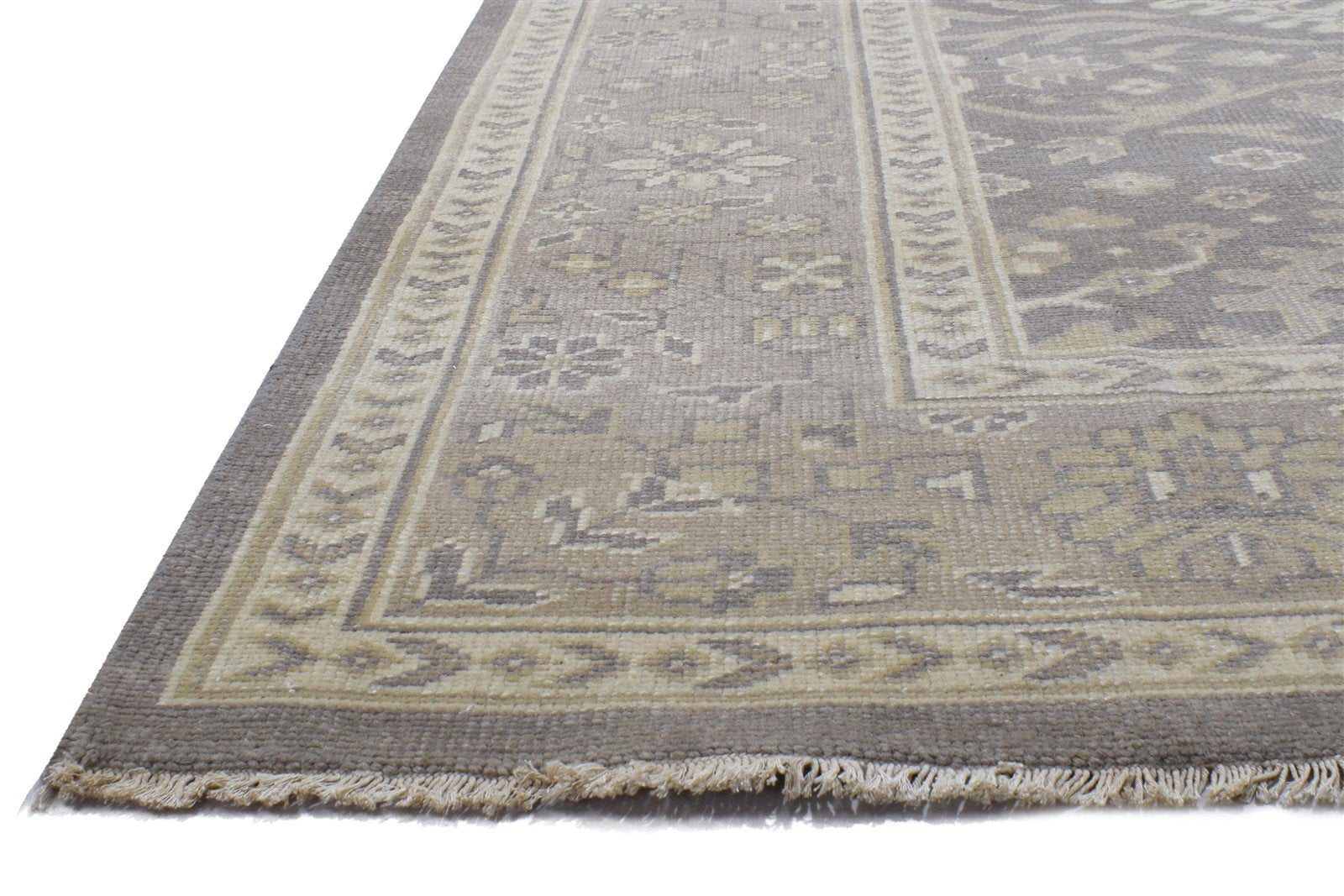 Dark Grey Wool Rug 9X13 Persian Hand Knotted Oushak Oriental Extra Large Carpet 