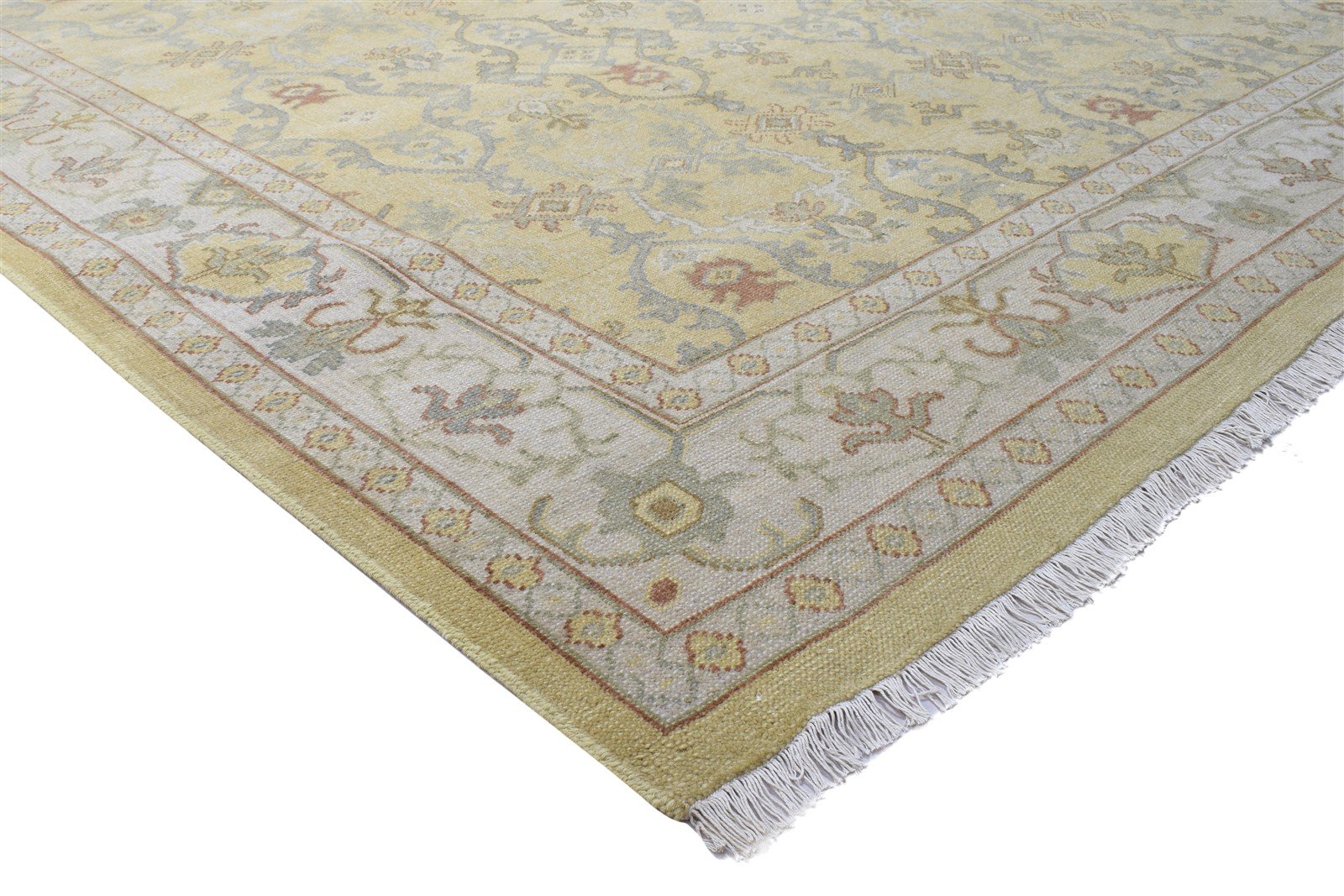 Wool Olive Rug 10' X 14' Persian Hand Knotted Oushak Oriental Extra Large Carpet 