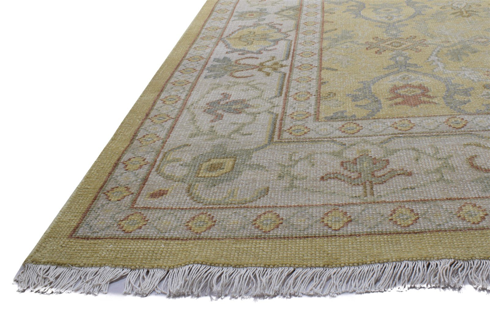 Wool Olive Rug 10' X 14' Persian Hand Knotted Oushak Oriental Extra Large Carpet 