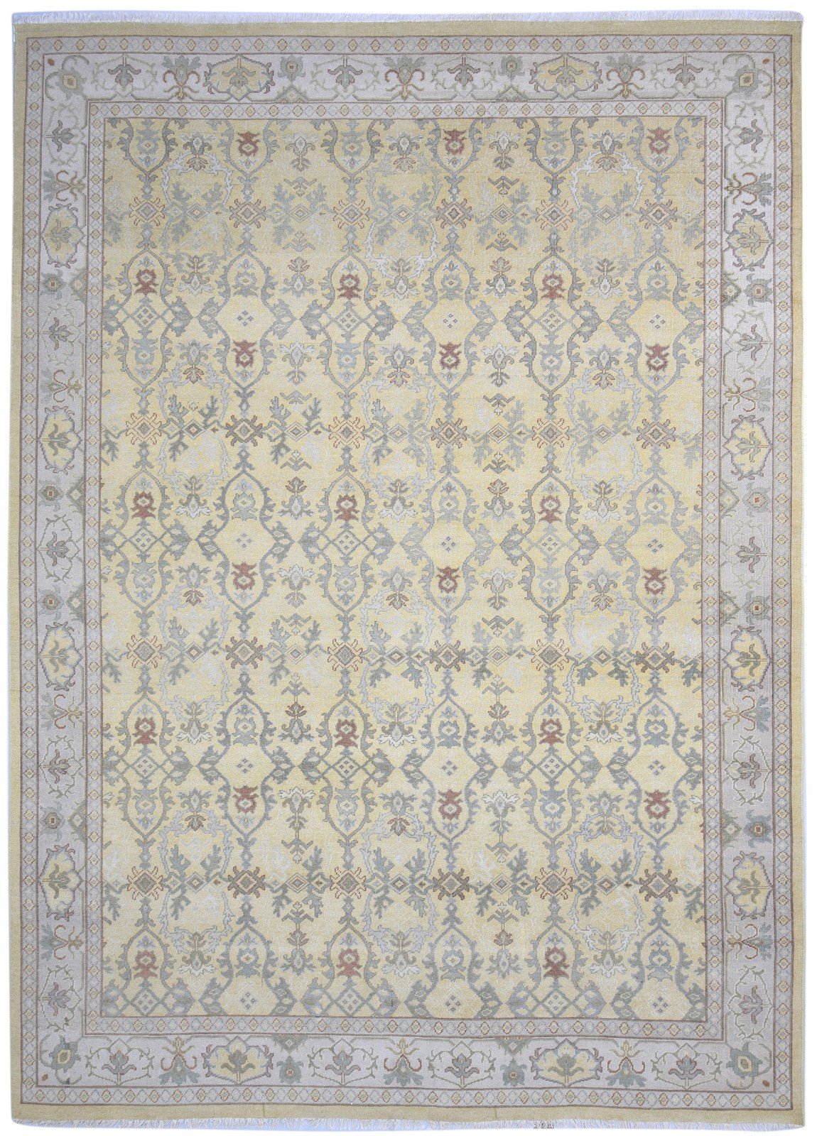 Wool Olive Rug 10' X 14' Persian Hand Knotted Oushak Oriental Extra Large Carpet 