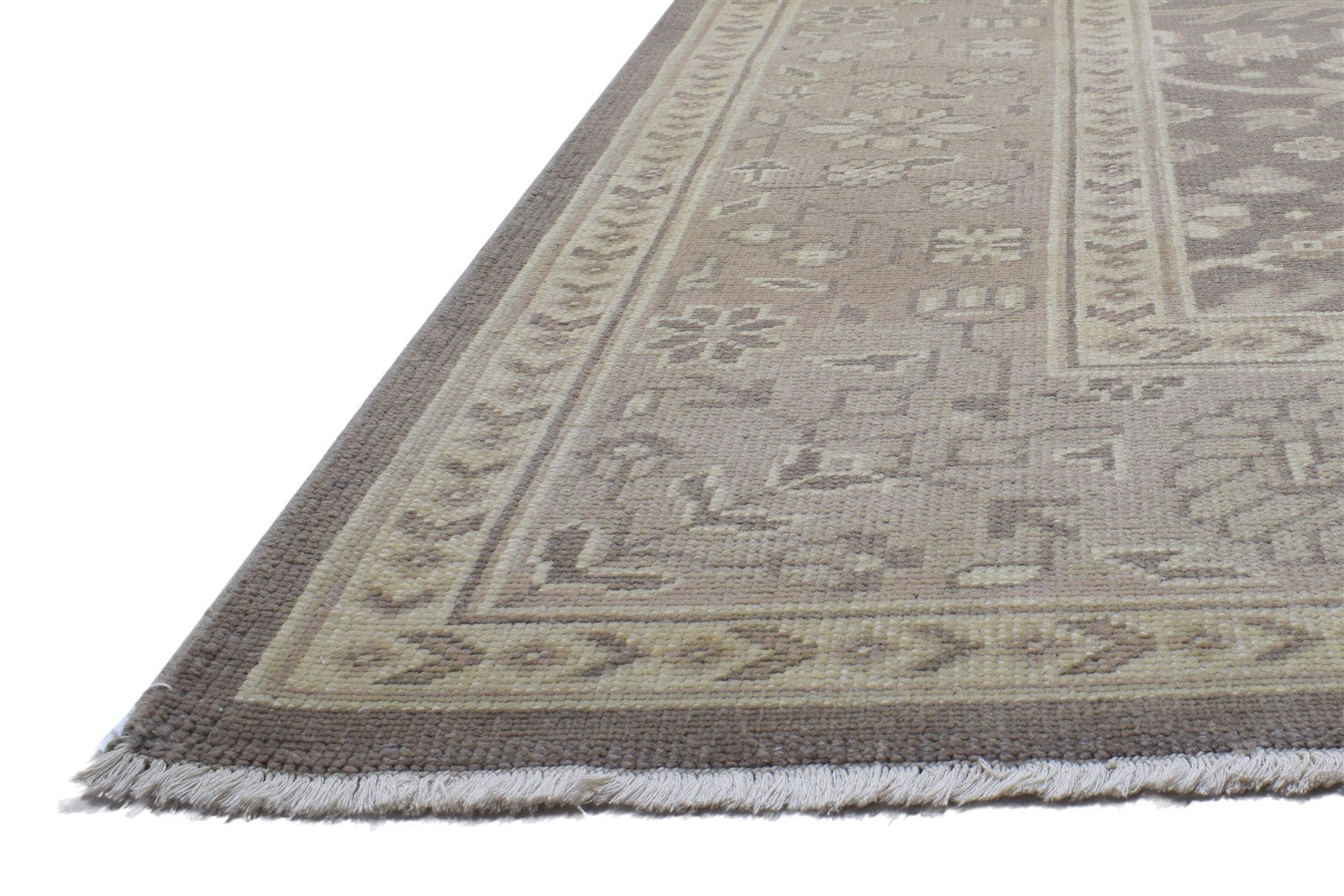 Wool Grey Rug 9' X 13' Persian Hand Knotted Oushak Oriental Large Carpet 