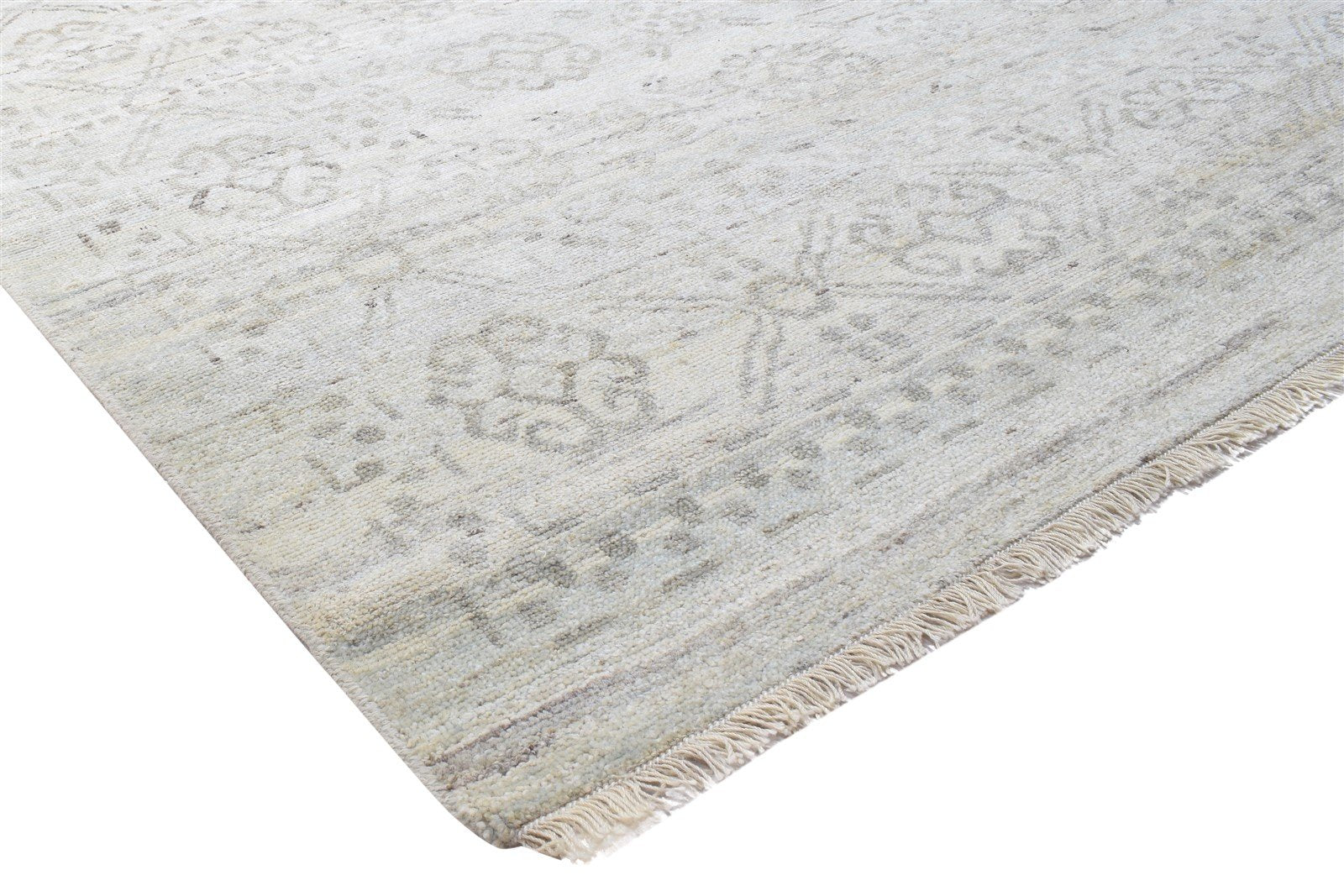 Hand Knotted Grey Wool Rug 10' X 15' Persian Bokhara Oriental Extra Large Carpet 