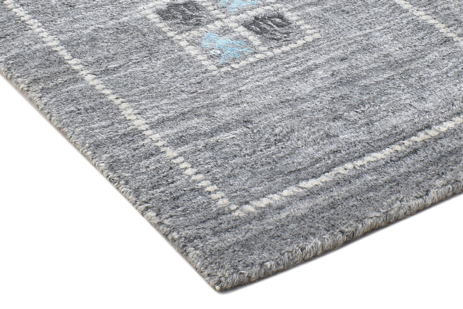 Wool Art Silk Grey Rug 1' X 2' Modern Handloom Gabbeh-indian Oriental Small Carpet 