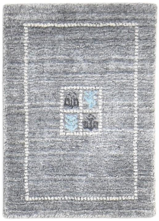 Wool Art Silk Grey Rug 1' X 2' Modern Handloom Gabbeh-indian Oriental Small Carpet 