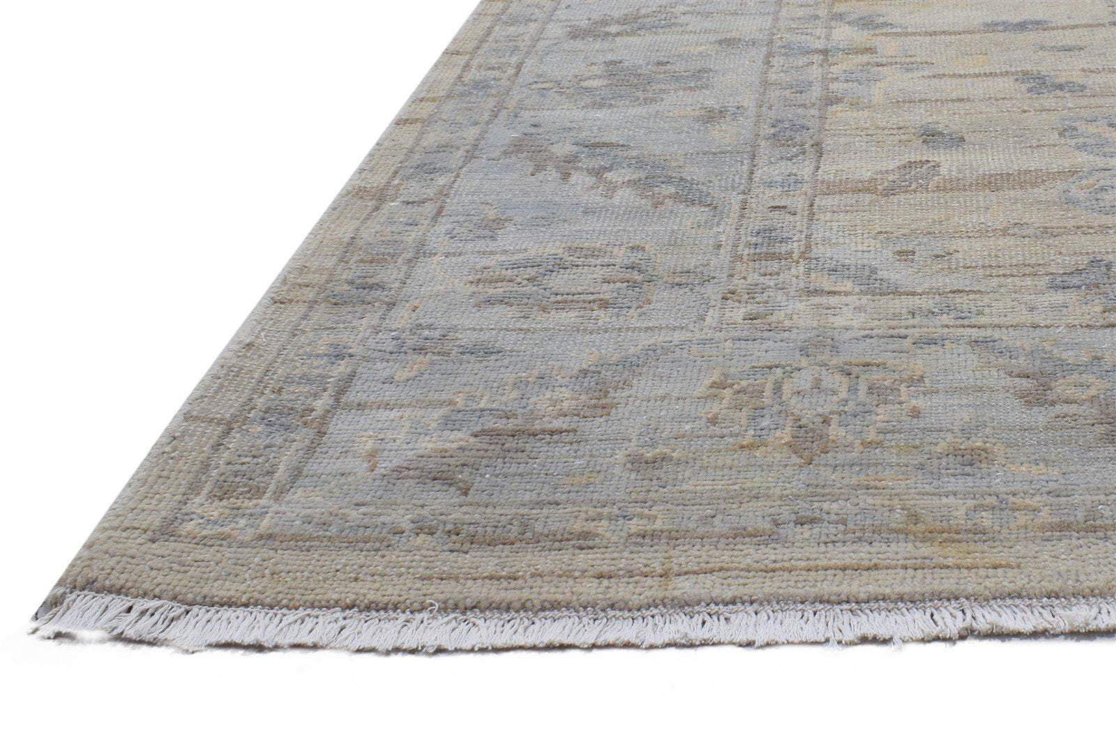 Wool Beige Rug 6' X 9' Persian Hand Knotted Oushak Oriental Large Carpet 