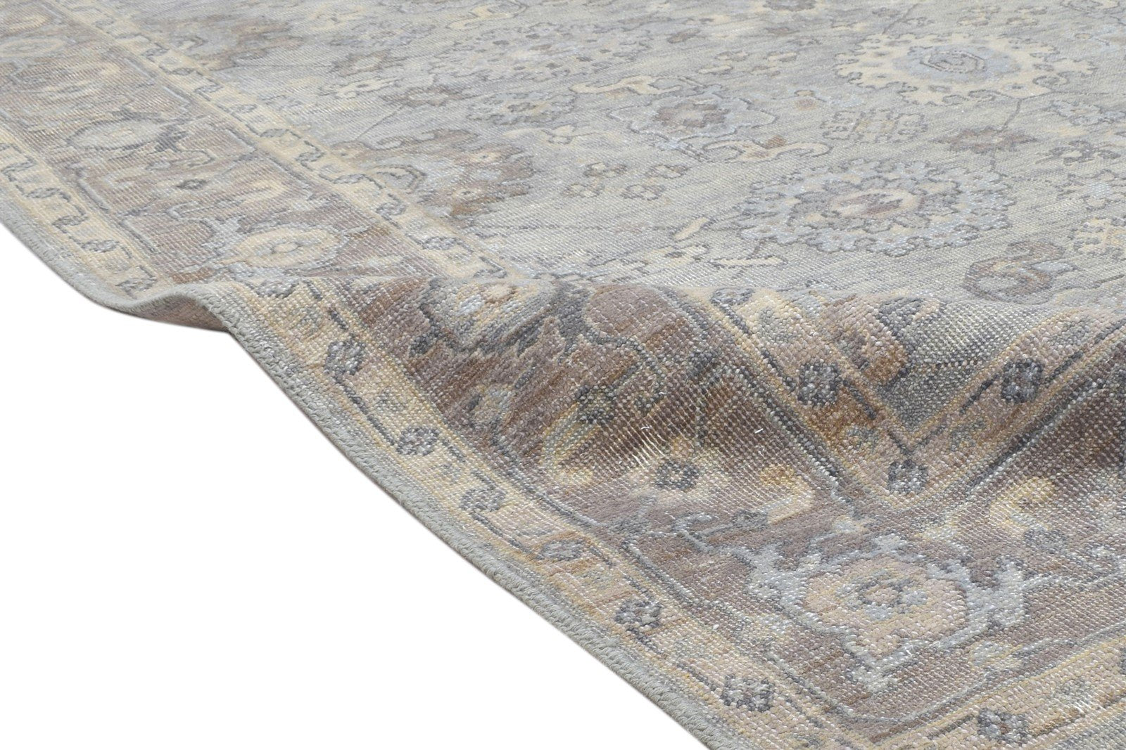 6' X 9' Rug Wool Grey Persian Hand Knotted Oushak Oriental Room Size Carpet 