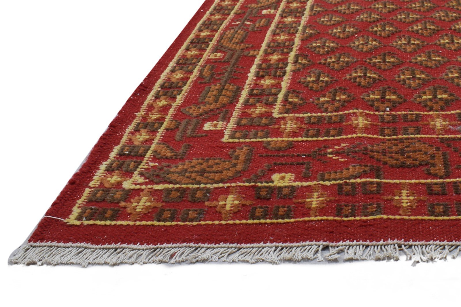 Wool Red Rug 5' X 4' Persian Hand Knotted Kashan Oriental Room Size Carpet 