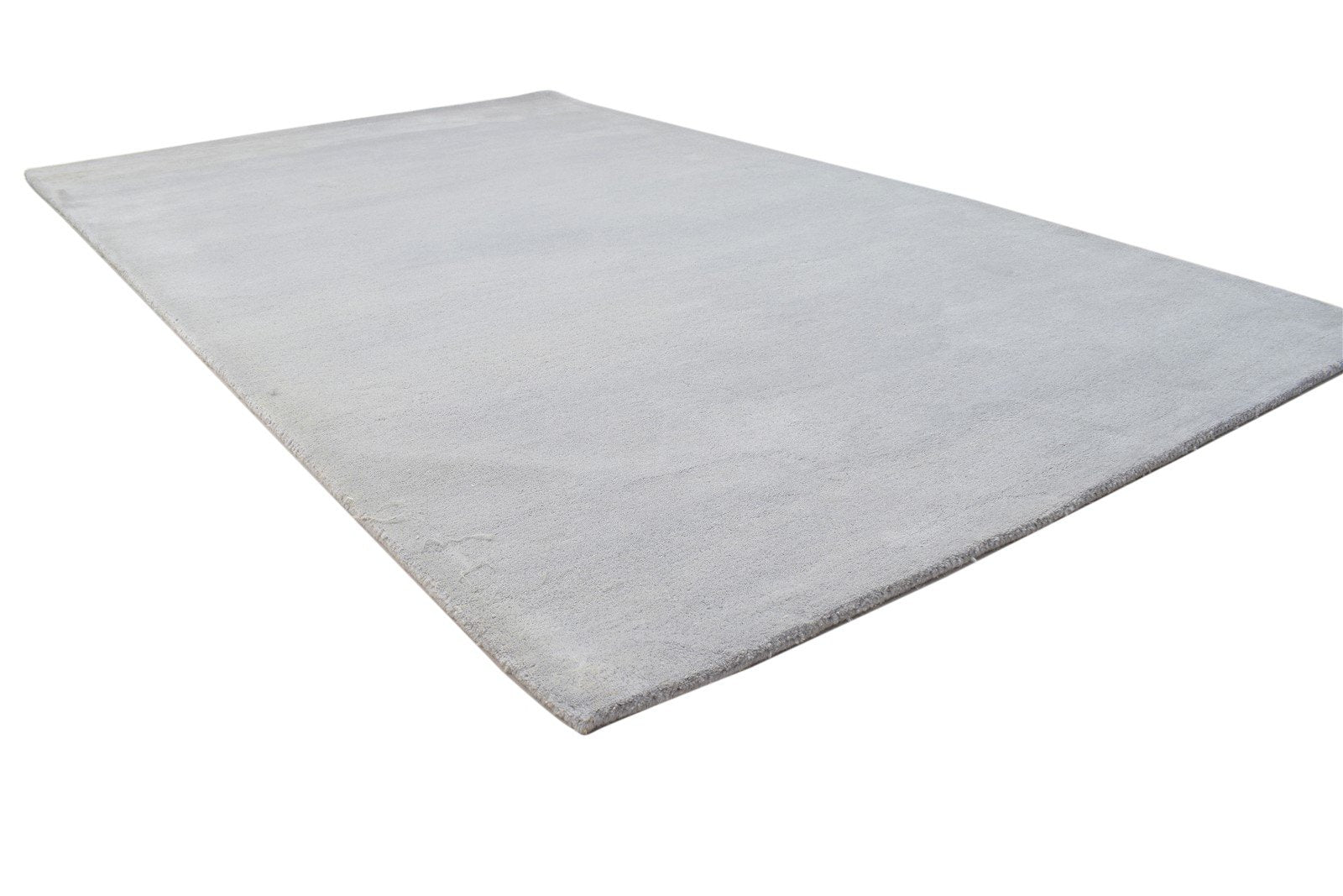 Wool Grey Rug 5' X 8' Modern Hand Tufted Scandinavian Solid Room Size Carpet 