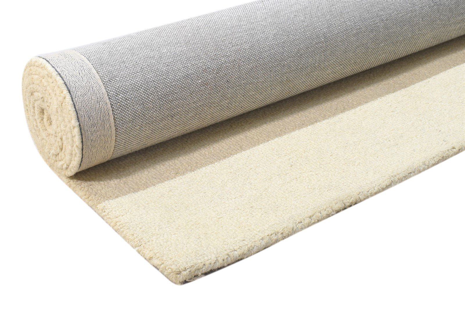 5' X 8' Rug Wool Cream Modern Hand Tufted Scandinavian Solid Room Size Carpet 