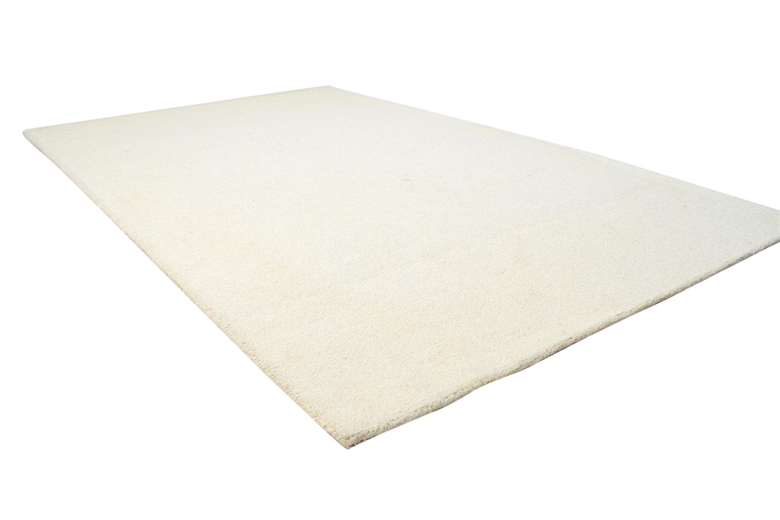 5' X 8' Rug Wool Cream Modern Hand Tufted Scandinavian Solid Room Size Carpet 