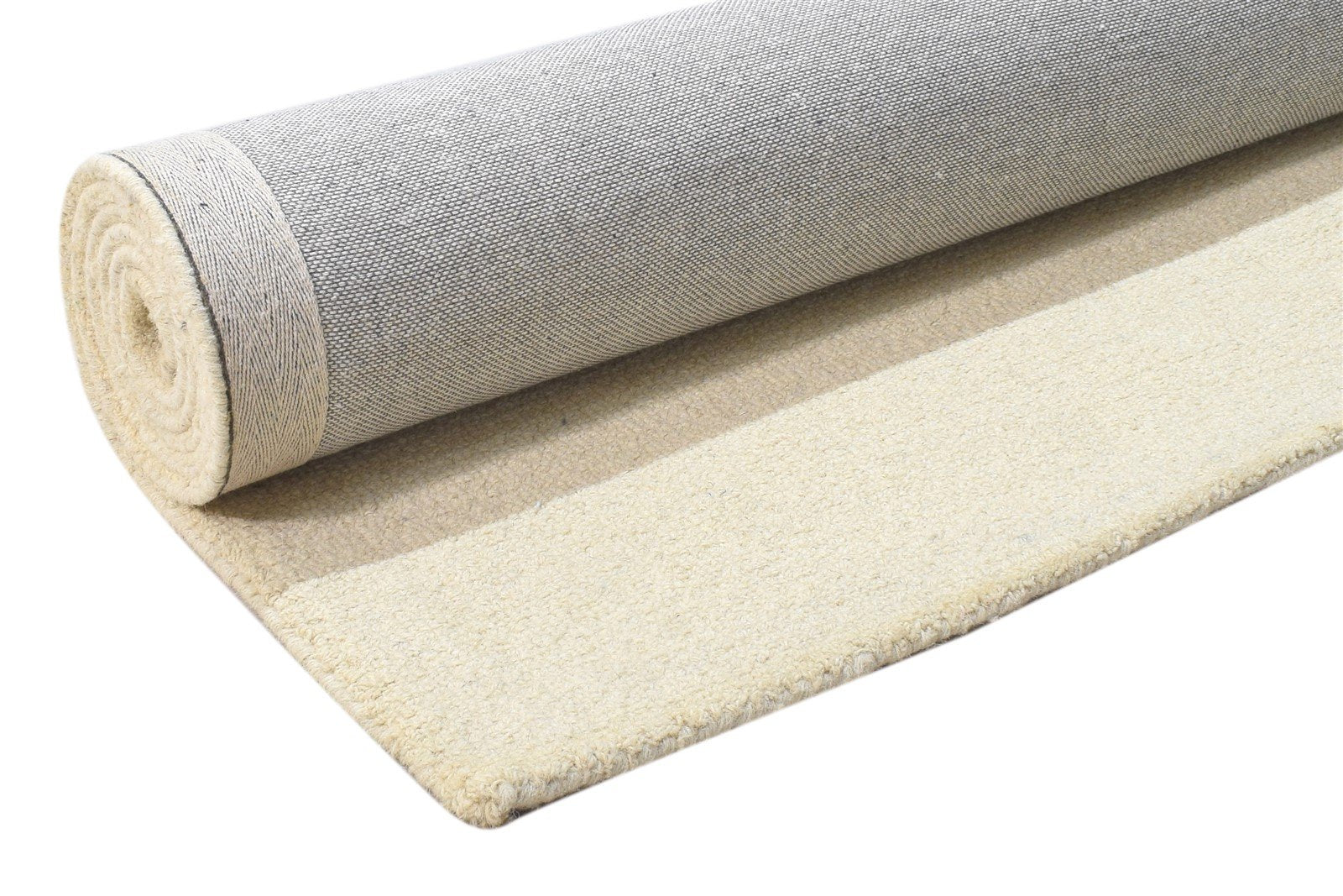 Cream Wool Rug 5' X 8' Modern Hand Tufted Scandinavian Solid Room Size Carpet 