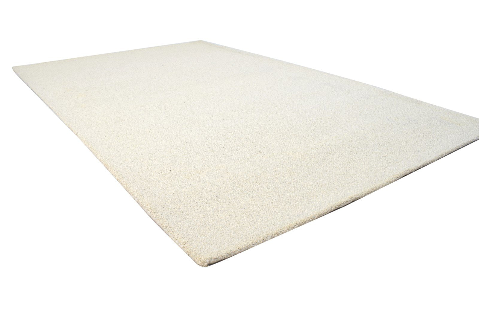 Cream Wool Rug 5' X 8' Modern Hand Tufted Scandinavian Solid Room Size Carpet 