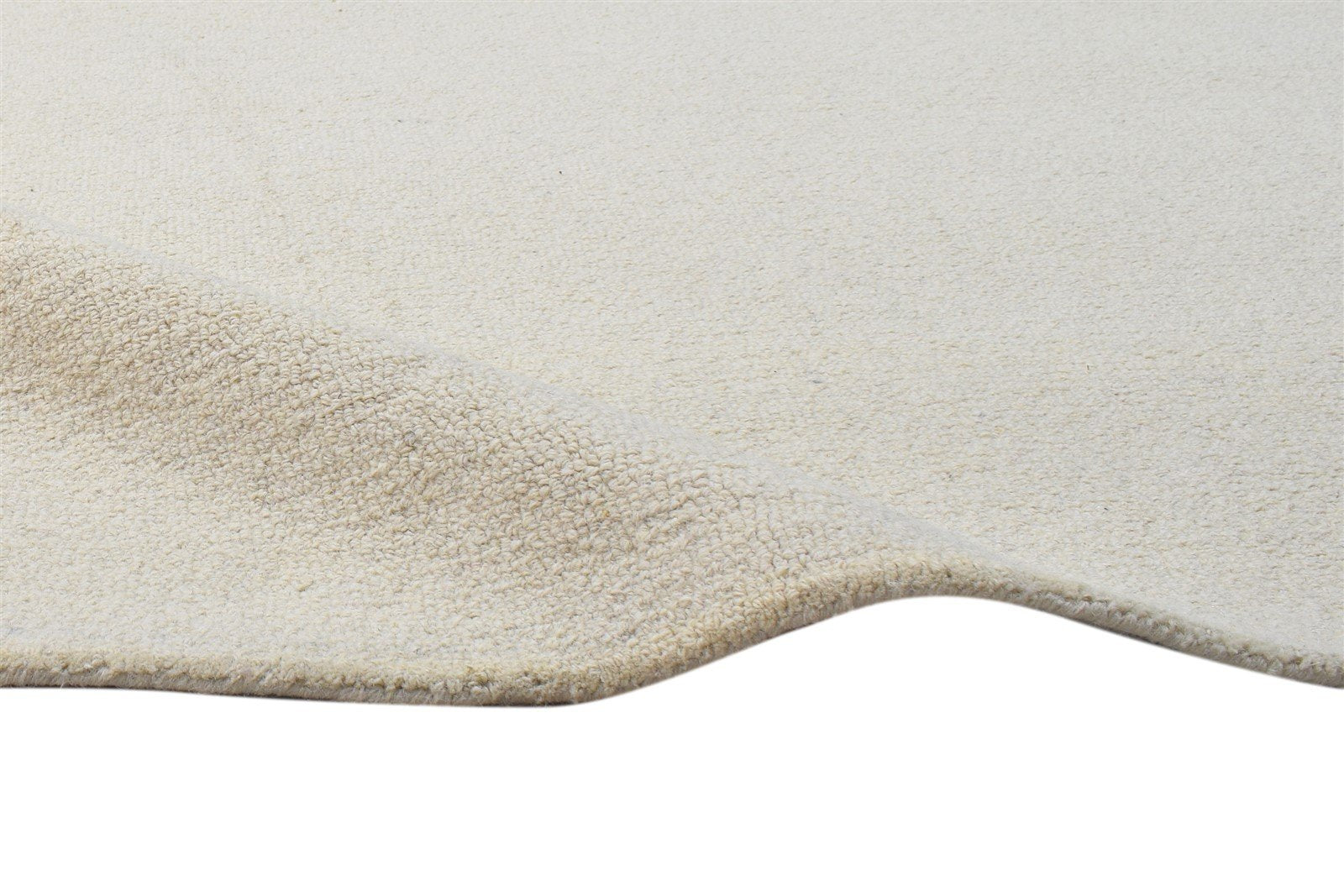 Cream Wool Rug 5' X 8' Modern Hand Tufted Scandinavian Solid Room Size Carpet 