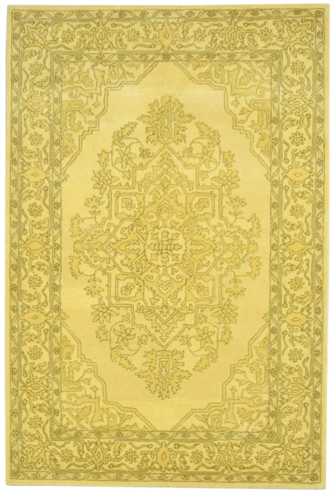 Wool Gold Rug 5' X 8' Persian Hand Tufted Heriz-Indian Oriental Room Size Carpet 