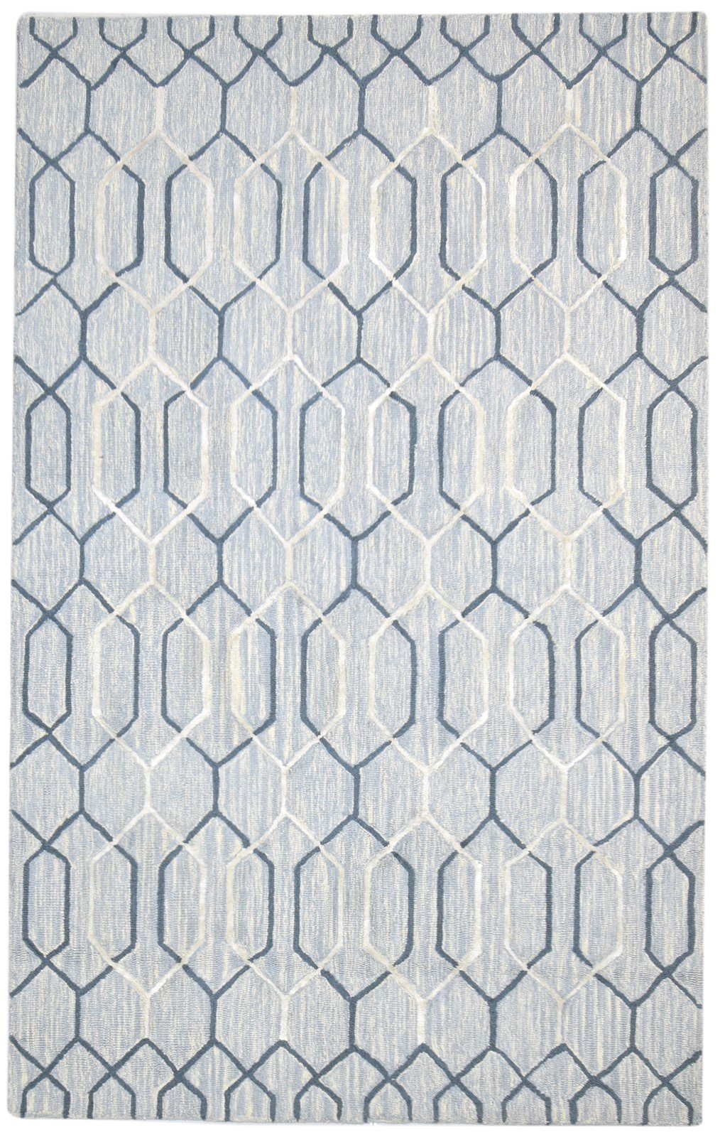 Wool Grey Rug 5' X 8' Modern Hand Tufted Moroccan Geometric Room Size Carpet 