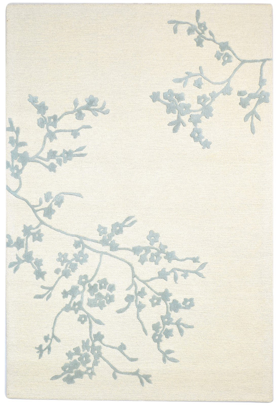 Hand Tufted Beige Wool Rug 5' X 7' Modern French Floral Room Size Carpet 