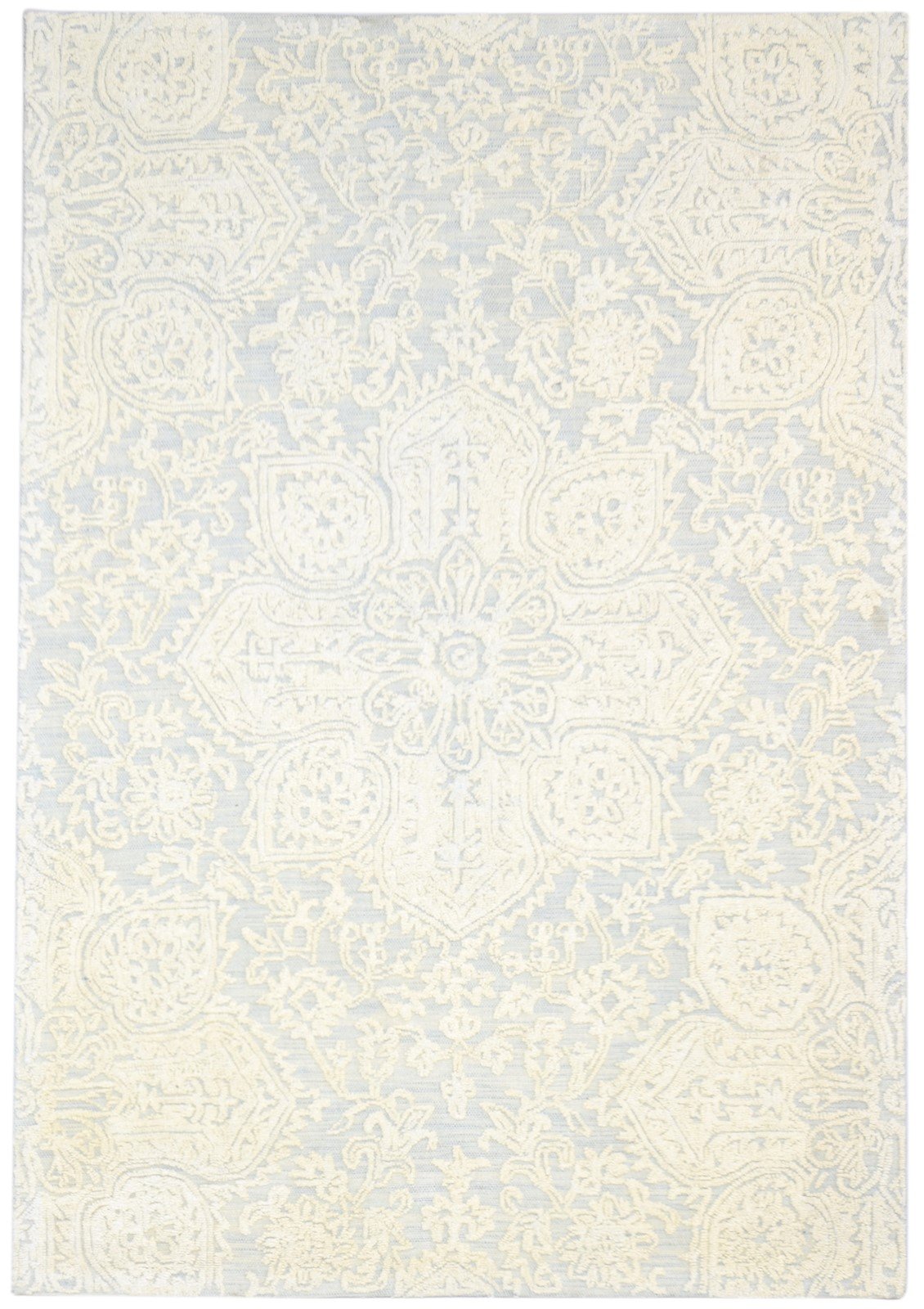 5' X 8' Rug Wool Ivory Modern Hand Tufted French Floral Room Size Carpet 