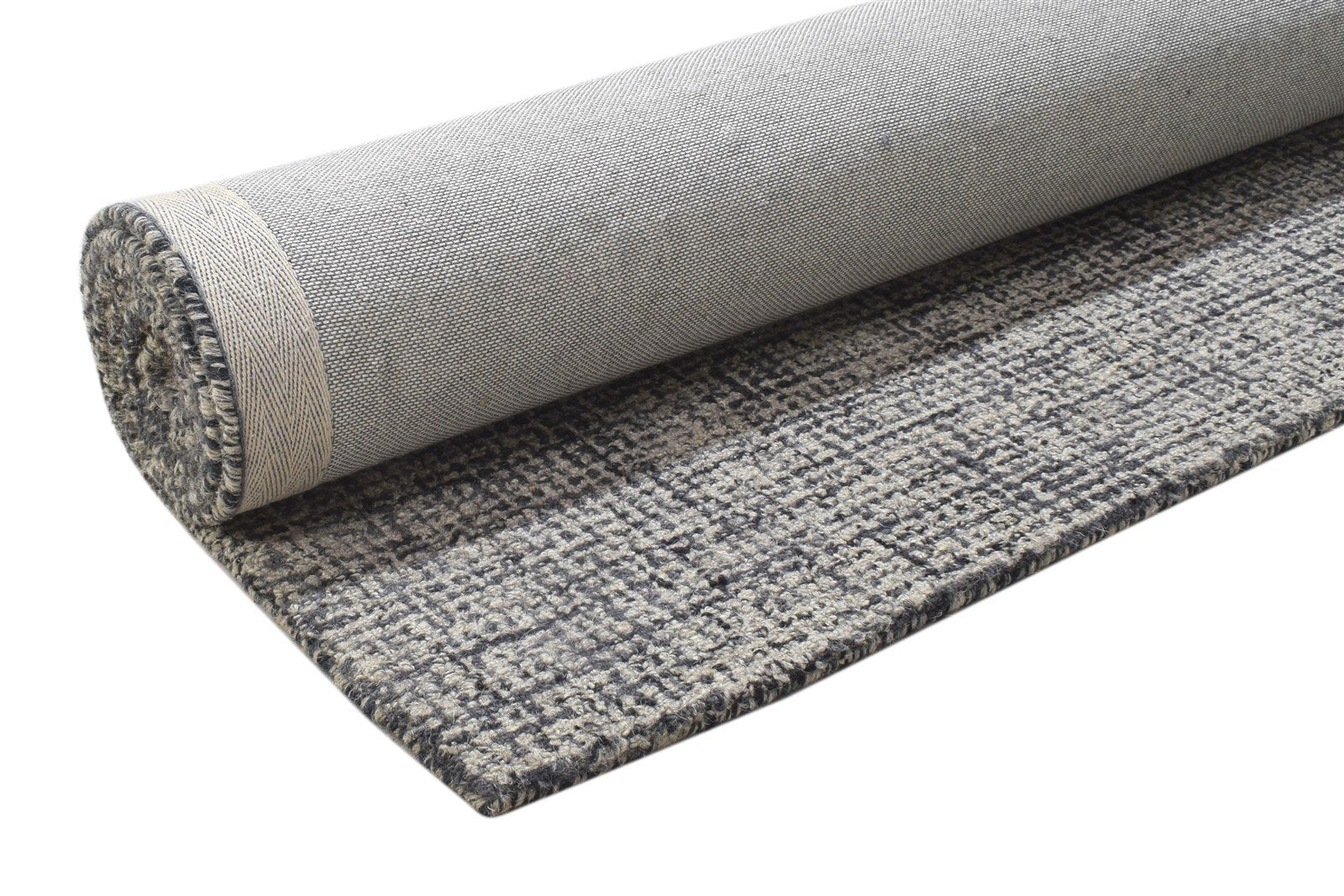 Hand Tufted Grey Wool Rug 5' X 8' Modern Scandinavian Solid Room Size Carpet 