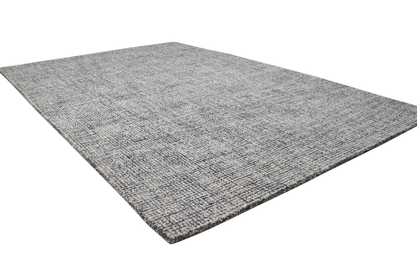 Hand Tufted Grey Wool Rug 5' X 8' Modern Scandinavian Solid Room Size Carpet 