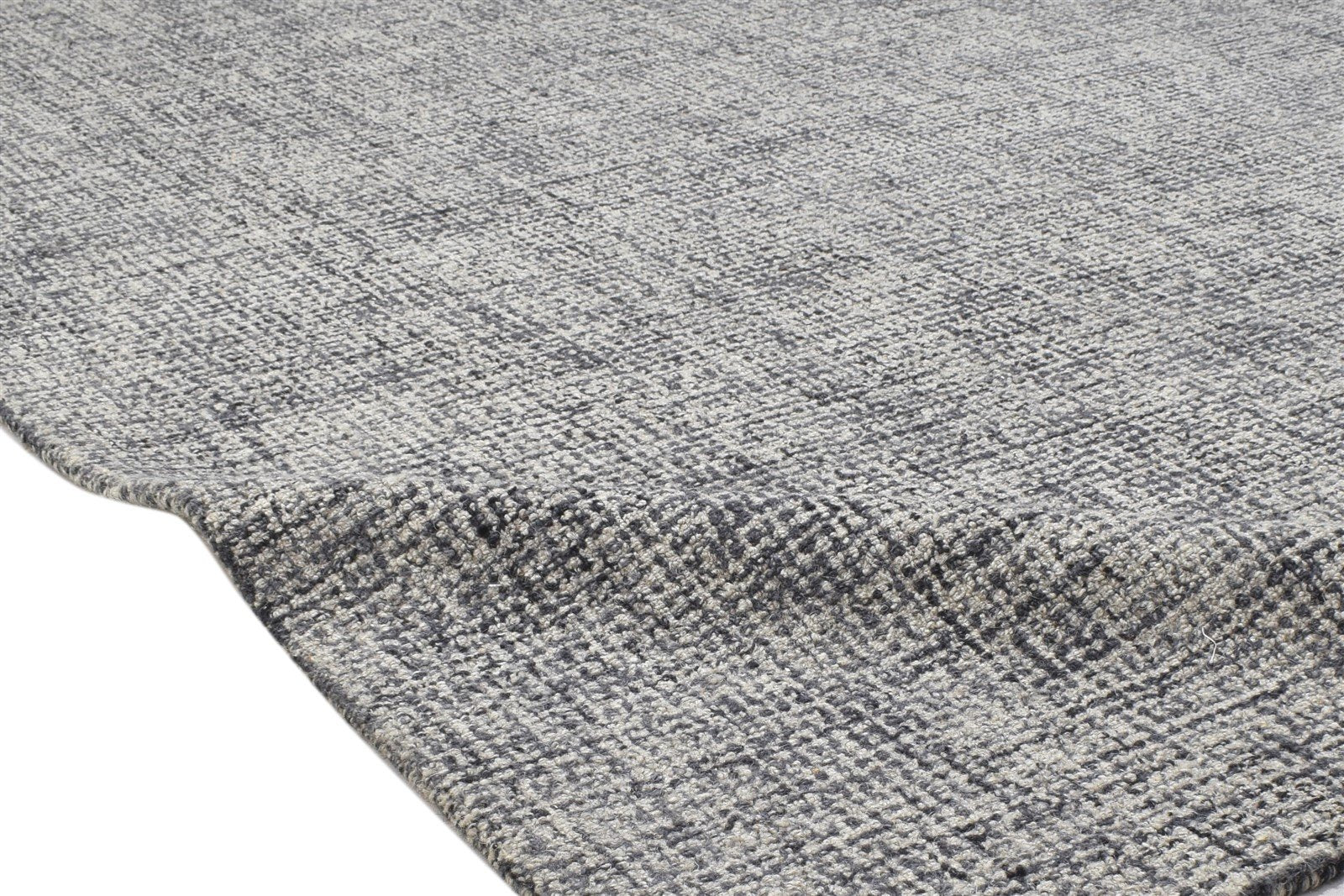 Hand Tufted Grey Wool Rug 5' X 8' Modern Scandinavian Solid Room Size Carpet 