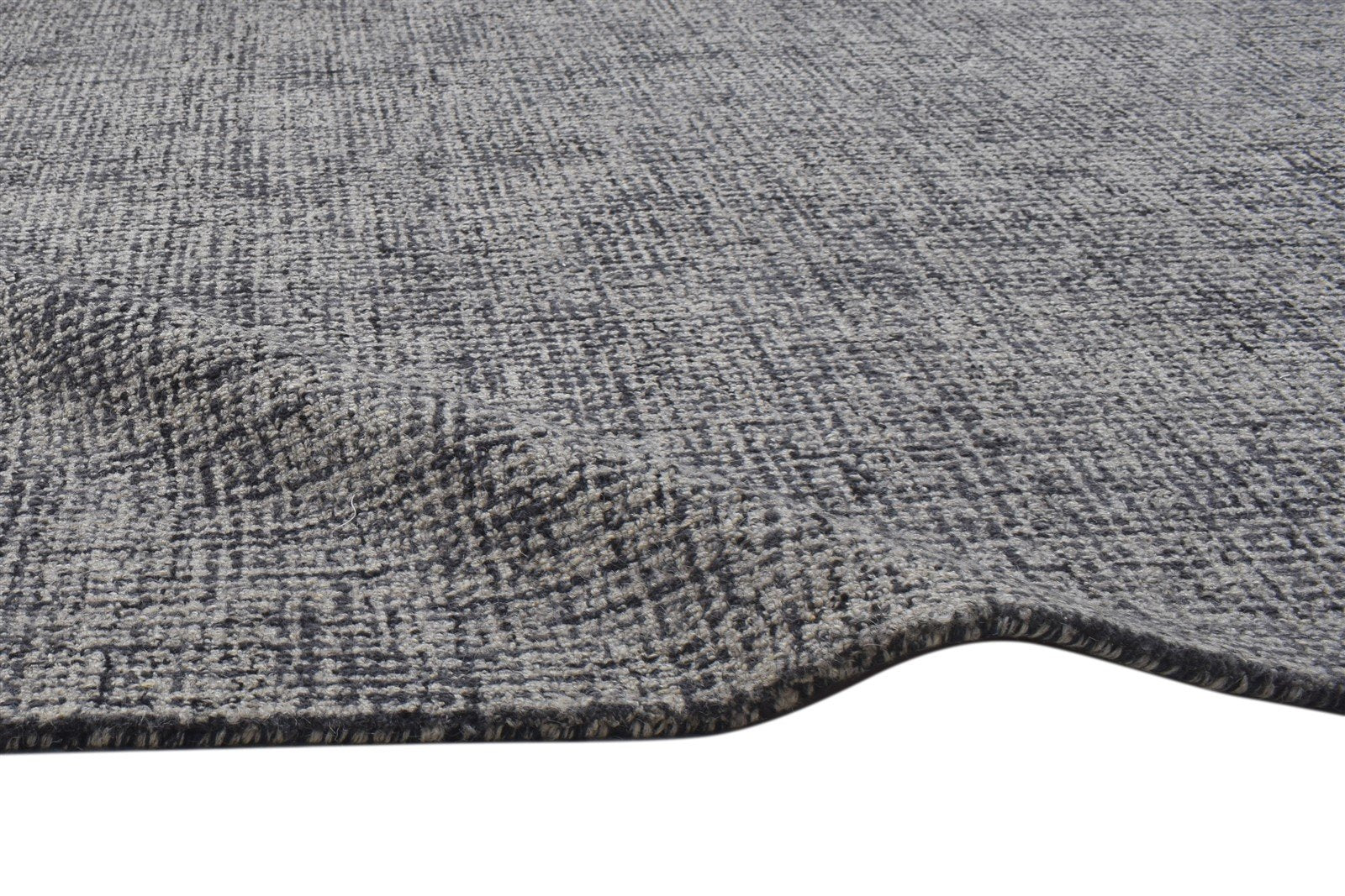 Hand Tufted Grey Wool Rug 5' X 8' Modern Scandinavian Solid Room Size Carpet 