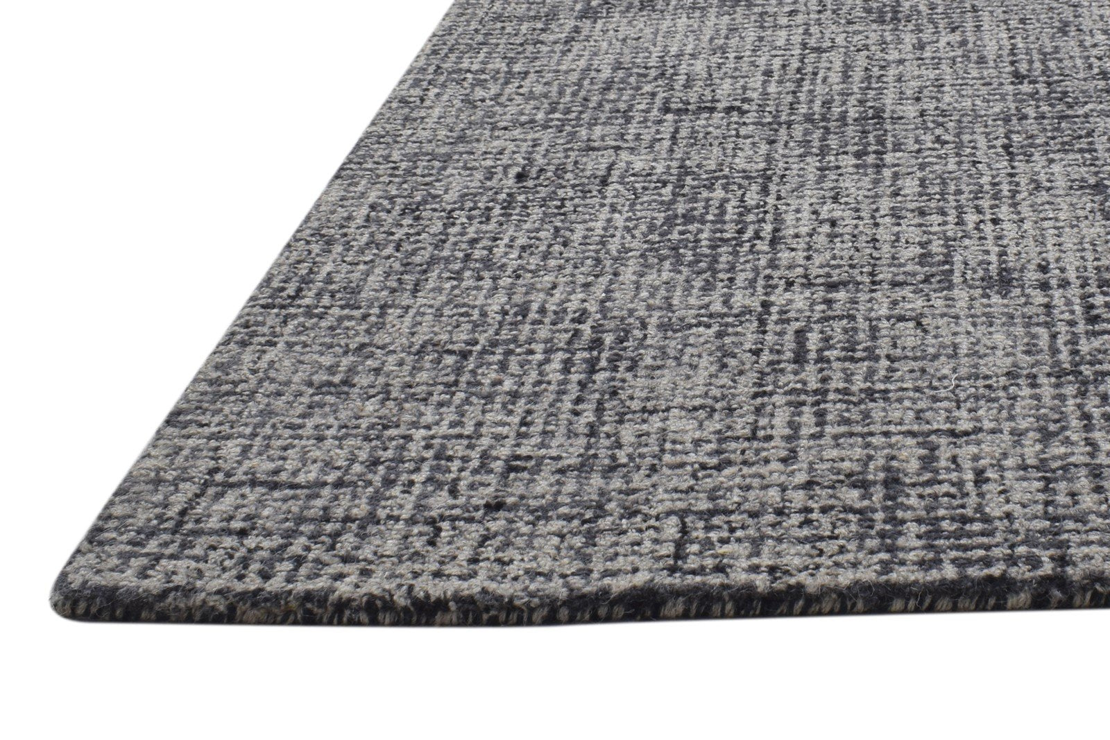 Hand Tufted Grey Wool Rug 5' X 8' Modern Scandinavian Solid Room Size Carpet 