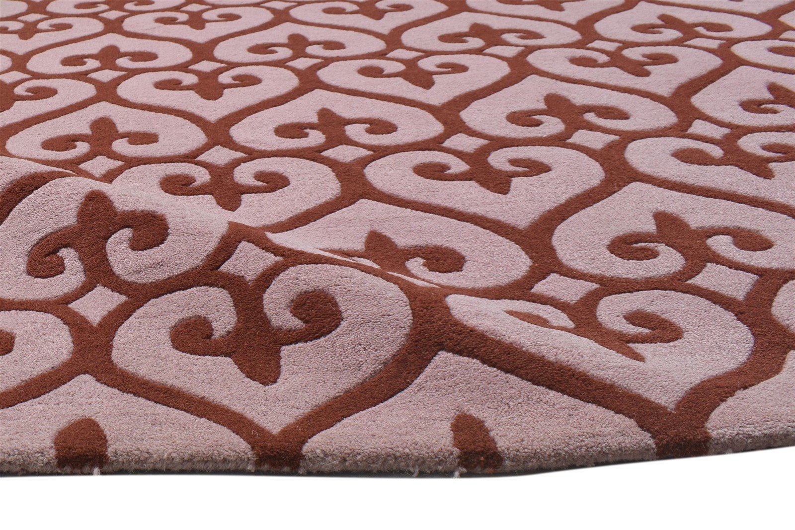 Wool Pink Rug 5' X 8' Modern Hand Tufted Moroccan Trellis Room Size Carpet 