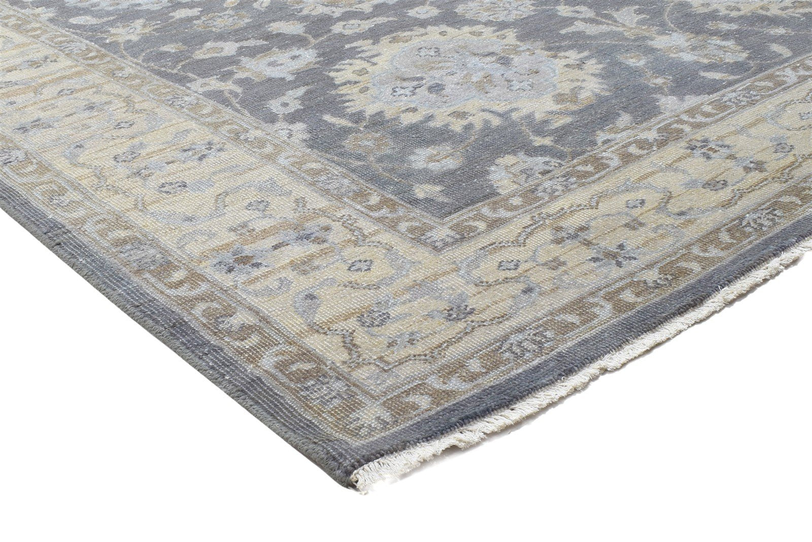 6' X 9' Rug Wool Charcoal Persian Hand Knotted Oushak Oriental Large Carpet 