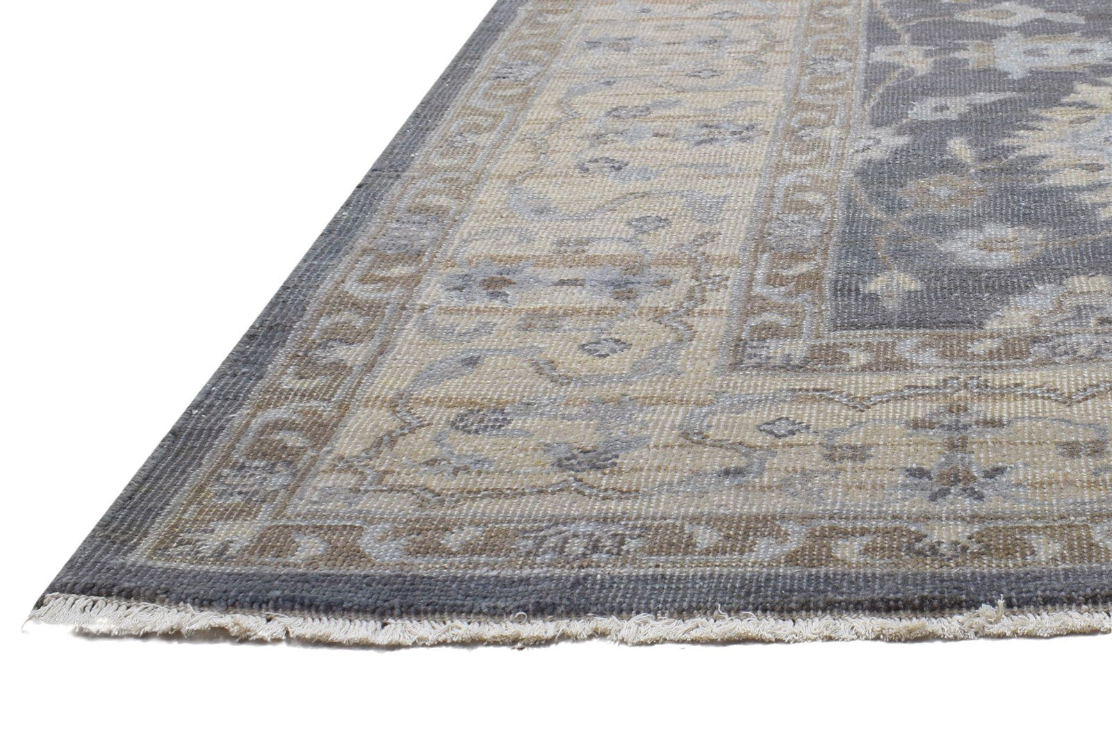 6' X 9' Rug Wool Charcoal Persian Hand Knotted Oushak Oriental Large Carpet 