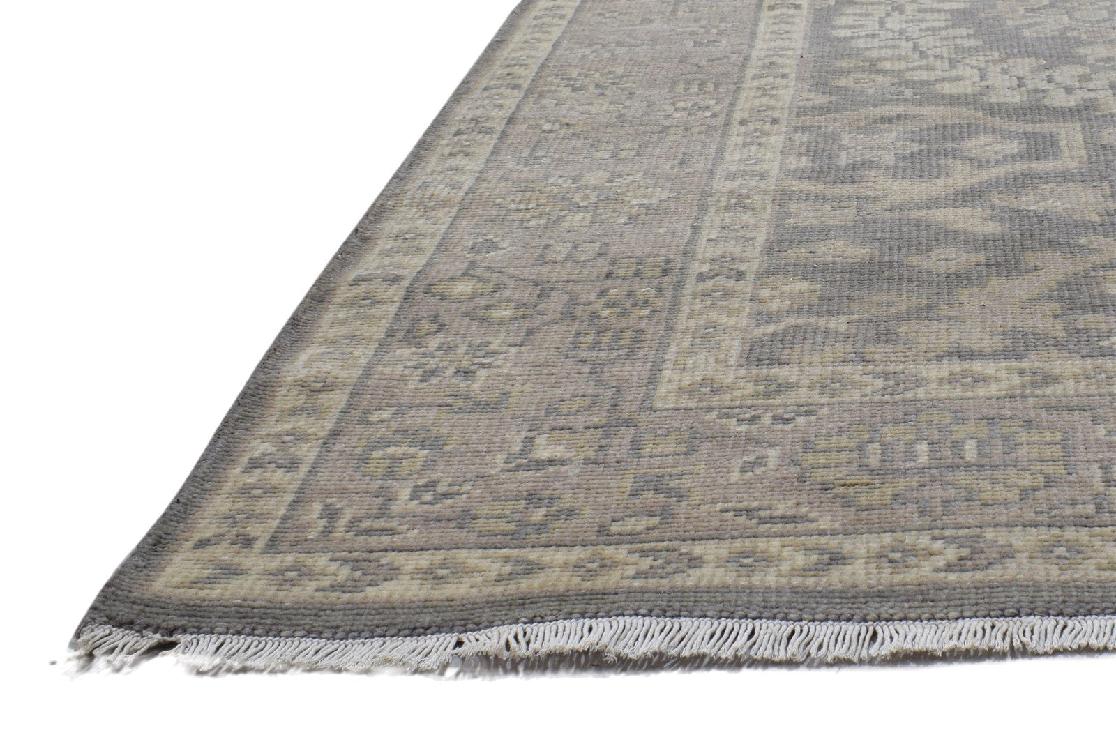 Hand Knotted Grey Wool Rug 6' X 8' Persian Nain Oriental Room Size Carpet 