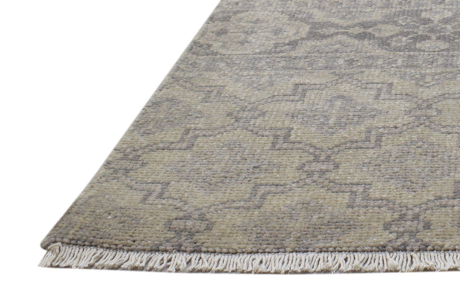 Wool Beige Rug 2' X 2' Modern Hand Knotted Bokhara Trellis Small Carpet 