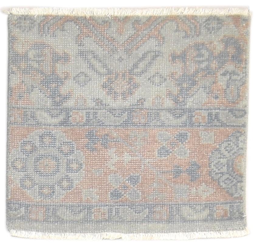 Hand Knotted Grey Wool Rug 2' X 2' Persian Oushak Oriental Small Carpet 