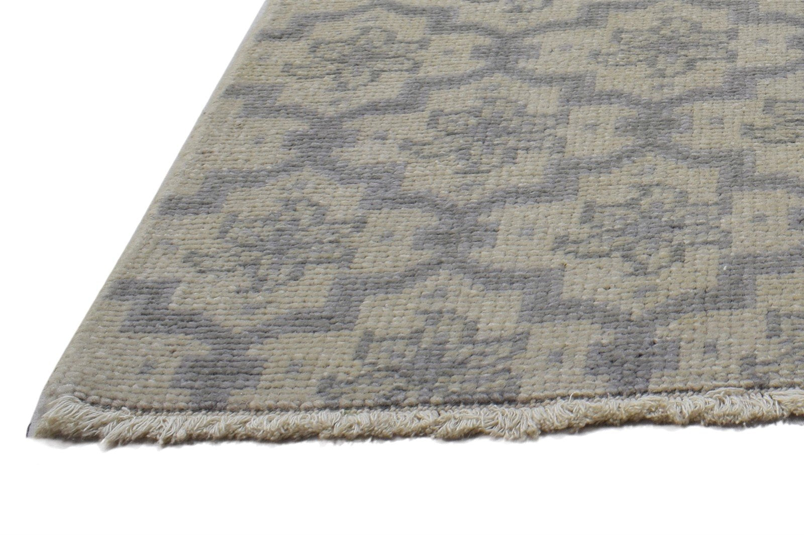 Grey Wool Rug 2' X 2' Modern Hand Knotted Bokhara Oriental Small Carpet 