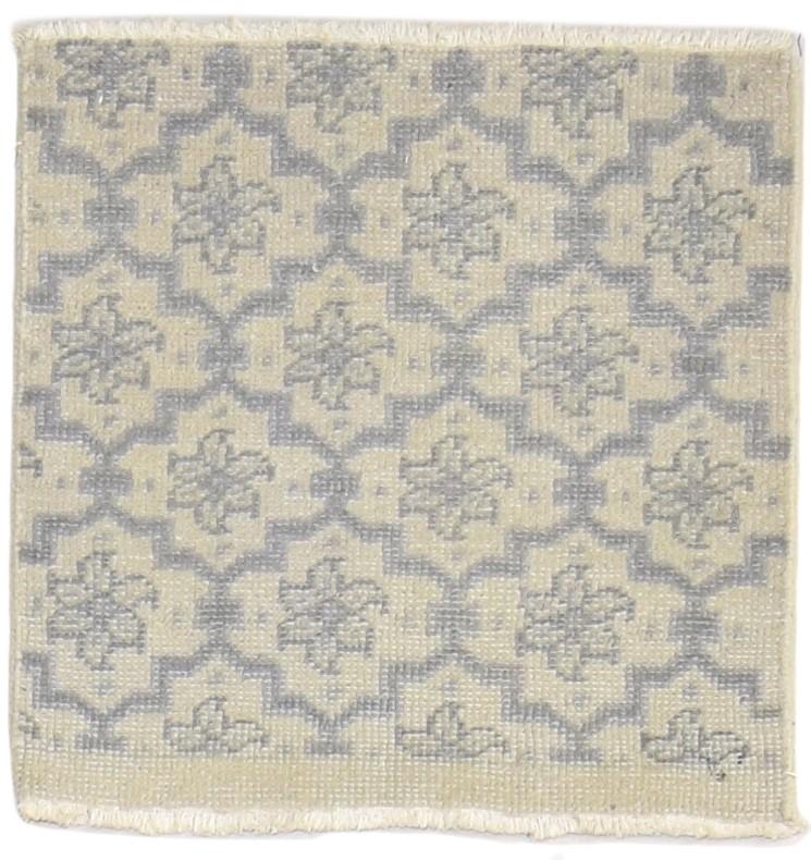 Grey Wool Rug 2' X 2' Modern Hand Knotted Bokhara Oriental Small Carpet 