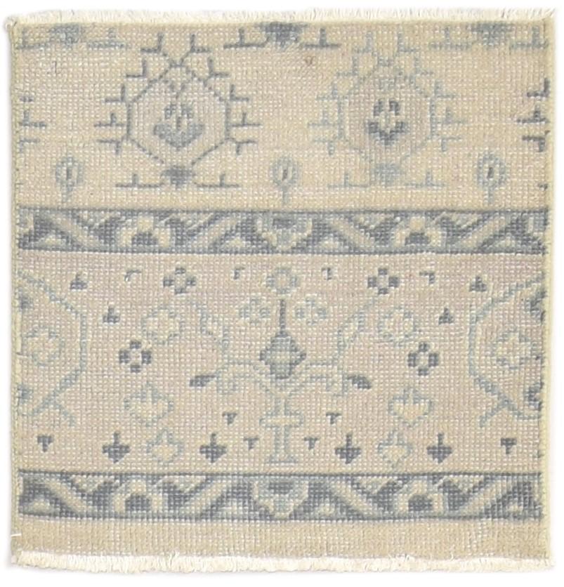 100% Wool Beige Rug 2' X 2' Persian Hand Knotted Bokhara Oriental Small Square 