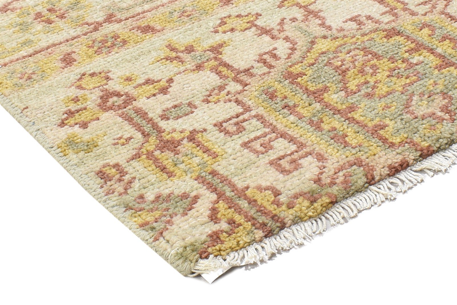 Wool Beige Rug 2' X 2' Modern Hand Knotted Oushak Oriental Small Carpet 