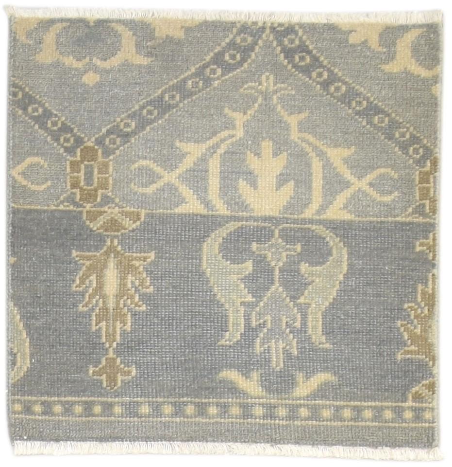 2' X 2' Rug Wool Grey Modern Hand Knotted Kazak Oriental Small Carpet 