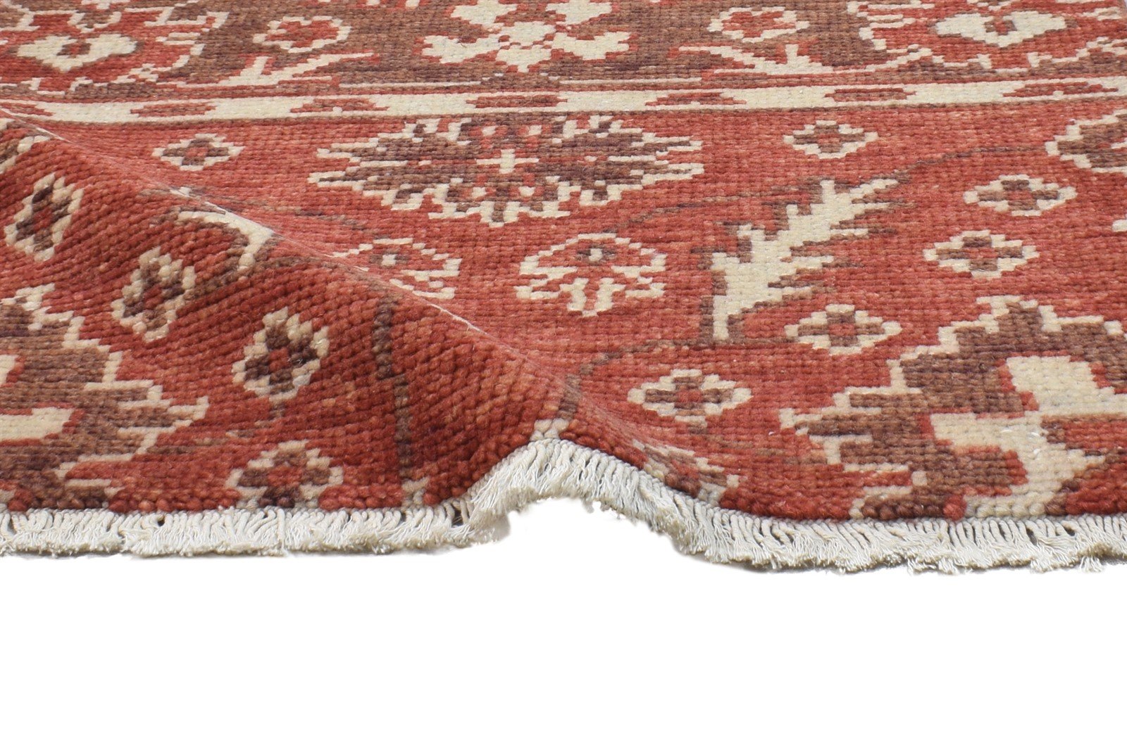 Red Wool Rug 2' X 2' Persian Hand Knotted Oushak Oriental Small Carpet 