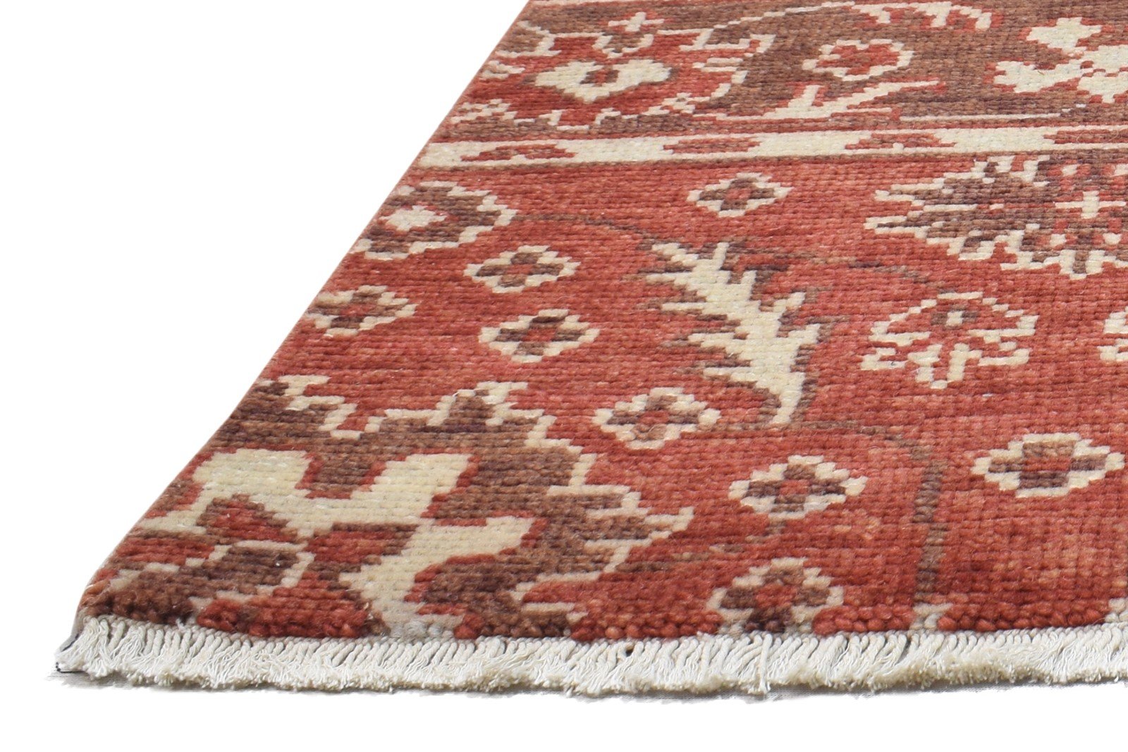 Red Wool Rug 2' X 2' Persian Hand Knotted Oushak Oriental Small Carpet 